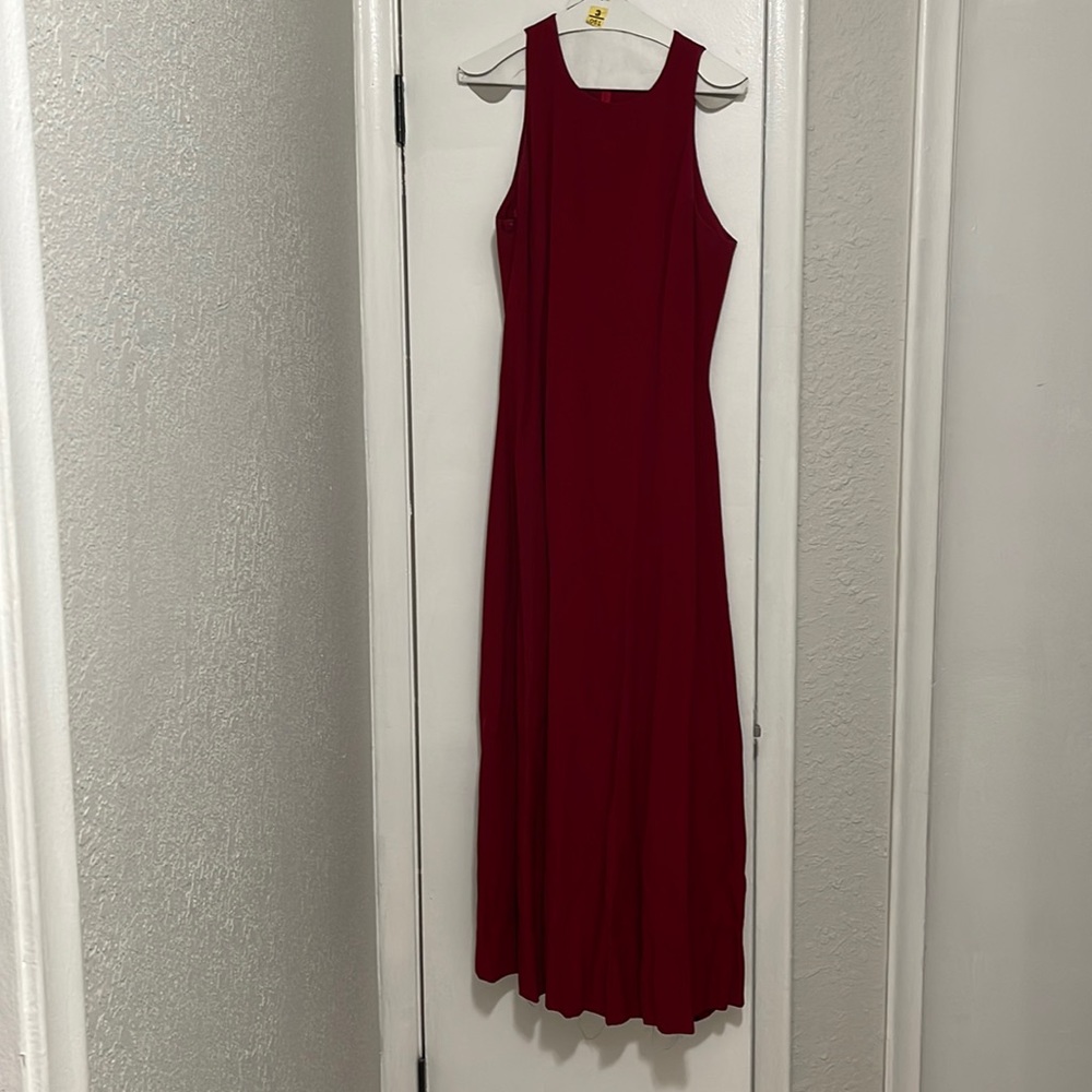 Long red dress